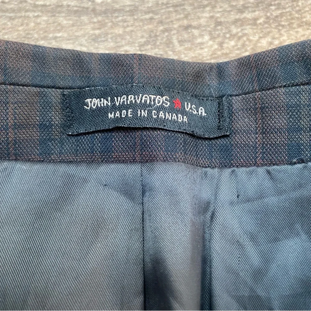 John Varvatos Soho Fit Checkered Plaid Blazer